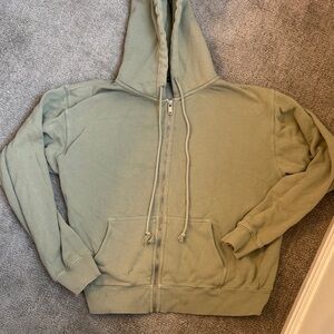 Brandy Melville Sage Zip-Up Hoodie
